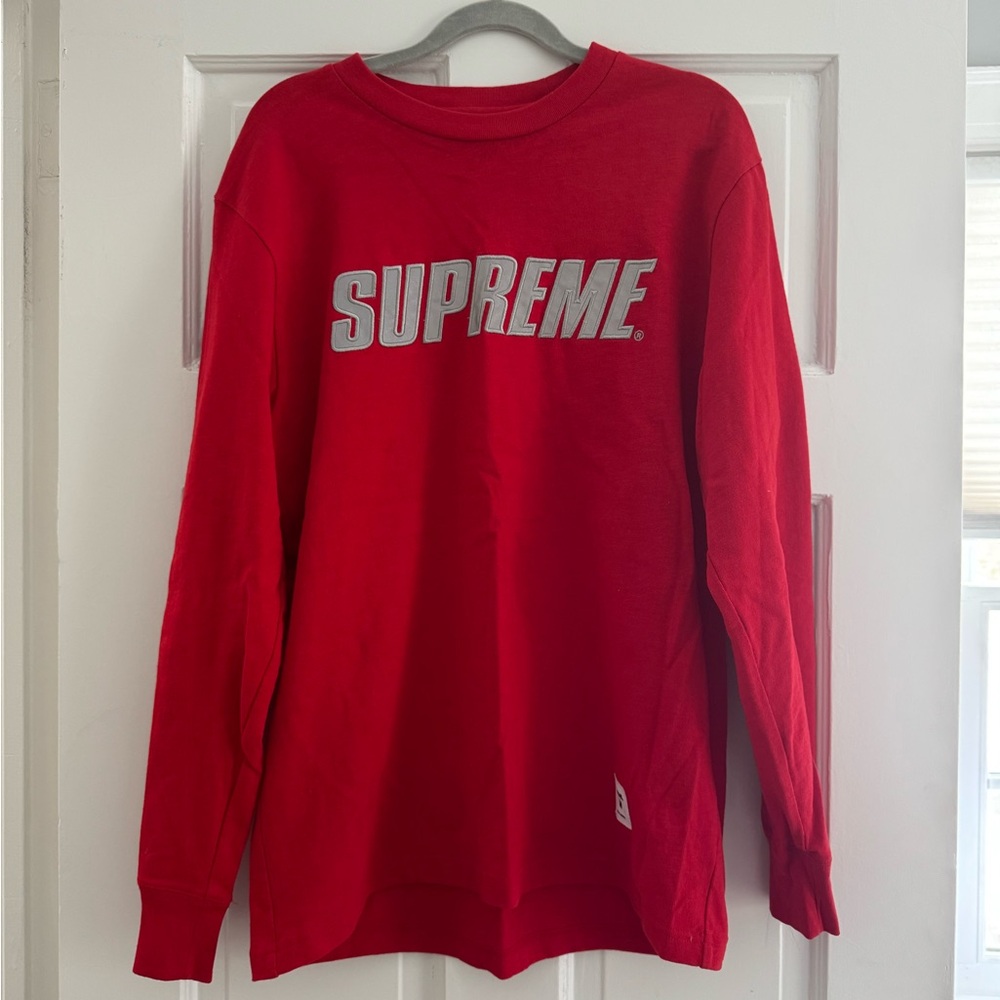 Supreme Vibrant Red Tee with Logo Patch